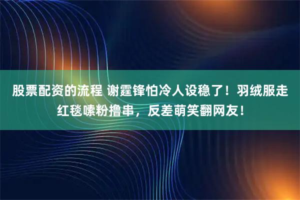 股票配资的流程 谢霆锋怕冷人设稳了！羽绒服走红毯嗦粉撸串，反差萌笑翻网友！
